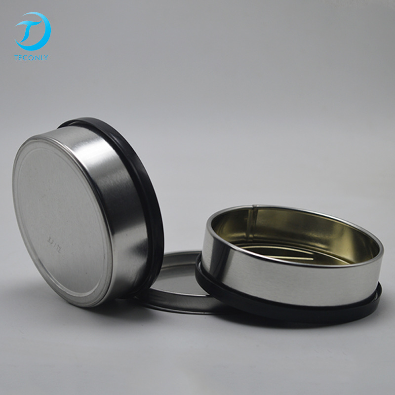 花易拉铁罐子拍底盒美国外贸出口圆形两片拉伸镀铬铁罐