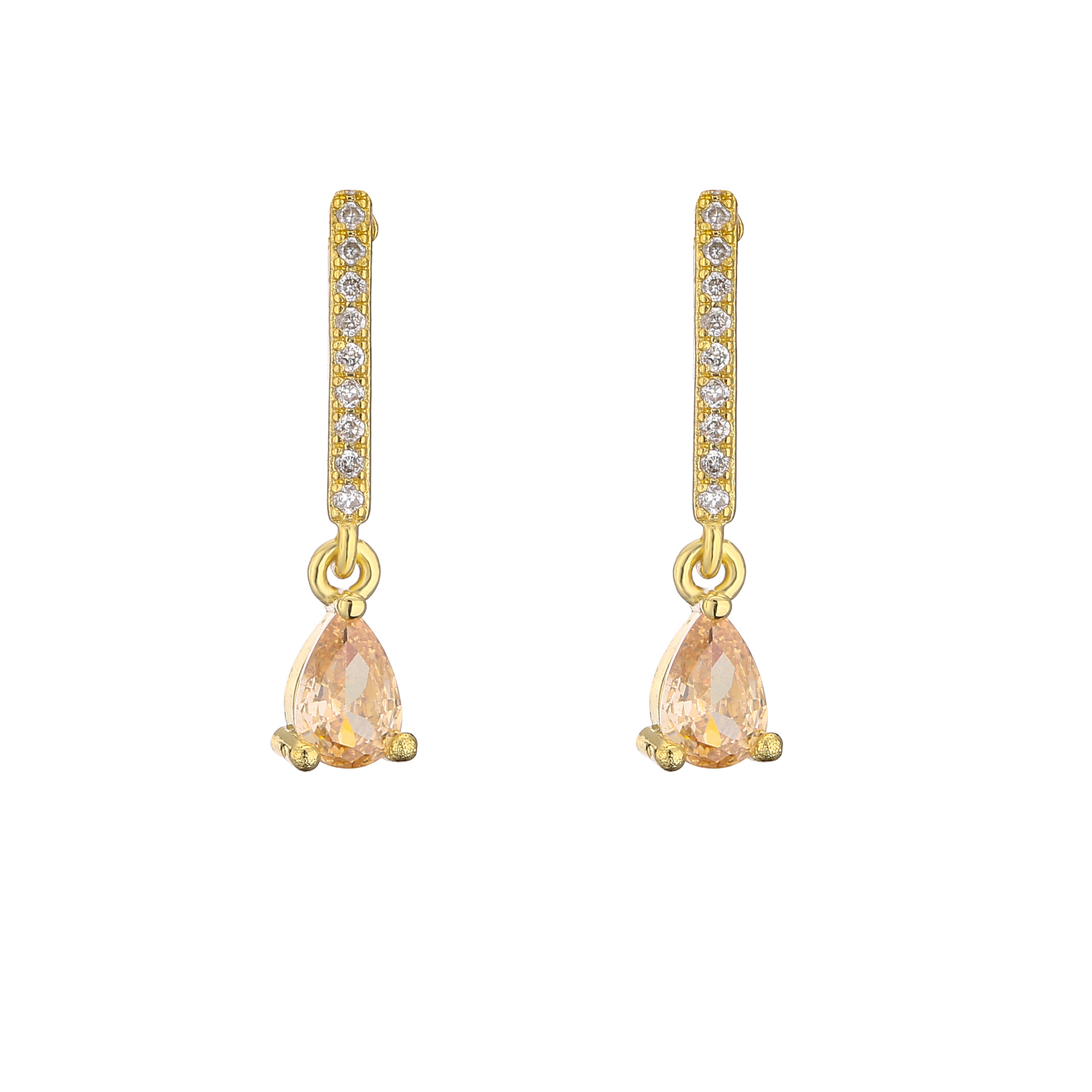 6g Weight Zircon Inlay Material Earrings Classification Wedding, Birthday, Festival Occasion Gem Material Water Droplets Pattern Women'S Gender Fashion Style White, Purple, Green, Blue, Champagne, Black Color Fashion Water Droplets Gem Zircon Earring Sets 2