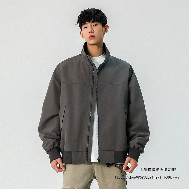 Демисезонная куртка в американском стиле, на молнии, эластичные манжеты, S–3XL