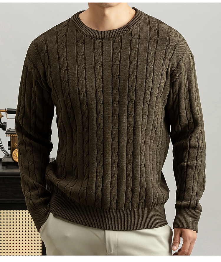 Cable Knit Crew-Neck Sweater