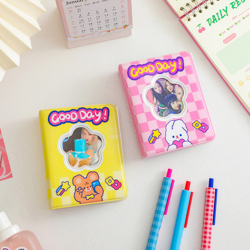 Japanese and Korean cartoon three-inch small card album hollow flower polaroid photo album storage album idol card collection album for women