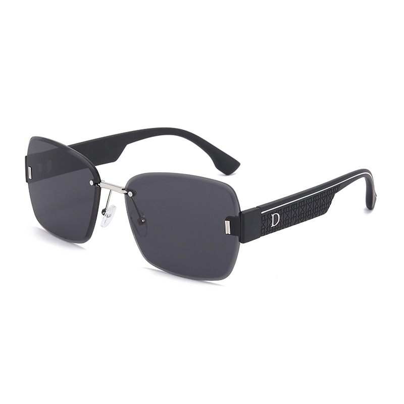 Nuevas gafas de sol de montura grande de moda, letras D, gafas de sombra para exteriores, celebridades de Internet personalizadas, gafas de sol de tiro callejero, transmisión en vivo