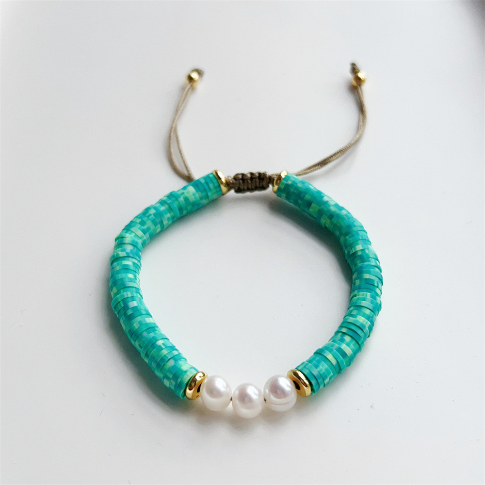 Geometric Pattern Women'S Gender Vacation Geometric Alloy Pearl Soft Clay Women's Bracelets
