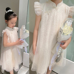 Ladies' qipao dress summer style new children's national style Hanfu dress summer for girls with winged sleeves princess dress fashionable
