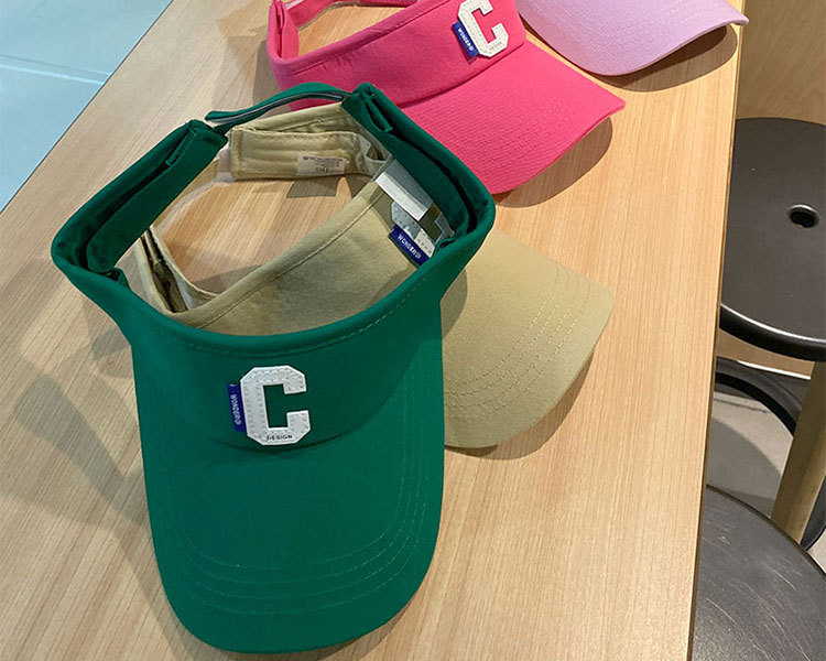 Damen Sommer Sonnenvisier Baseball Cap Mit C Buchstaben Design_voghion.com
