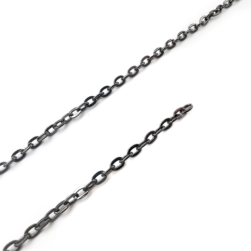 Esmalte de sellado no se desvanece MINI BOLSA DE METAL cadena fina collar de la joyería de bricolaje Cruz de hierro en forma de O Barra de cadena Accesorios