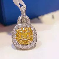 Ювелирные изделия производитель DIY 18K золото инкрустированный натуральный желтый бриллиант подвеска основной камень: 0,28 карата