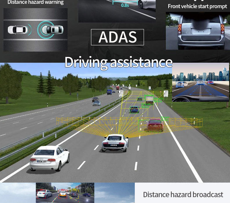 Popular Foreign Trade Metal Car-Mounted Android Large-Screen USB Dashcam with Adas Driving Assistance