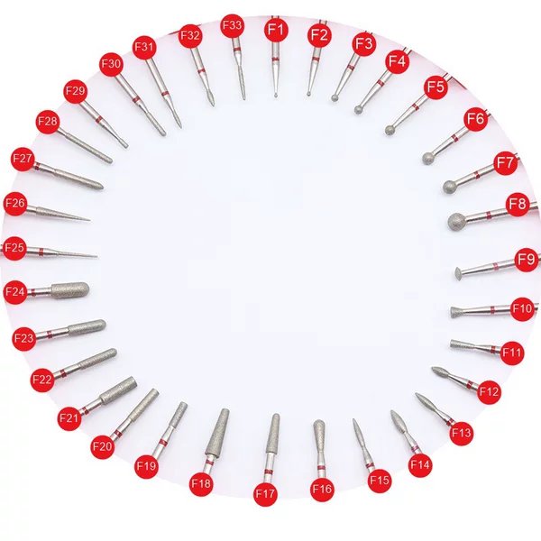 33 Types of Red Gold Steel Sand Easynail Cuticle Remover Open-Hole Diamond Sand Nail Polishing Head Nail Removal Tool
