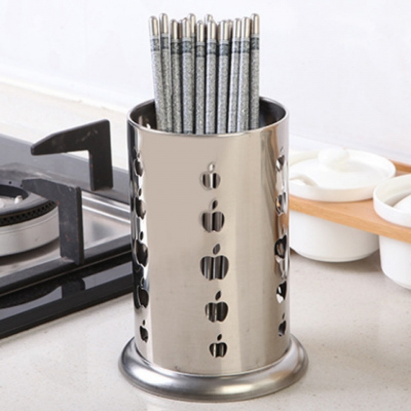 palillos de acero inoxidable barril circular palillos jaula cajas de almacenamiento de alimentos drenaje comercial de restaurantes cesta palillos envío gratuito transfronterizo