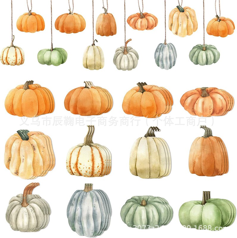 Cross-Border Wooden Autumn Tree Hangings, Wooden Pumpkin and Maple Leaf Decorations, Thanksgiving Party Favors