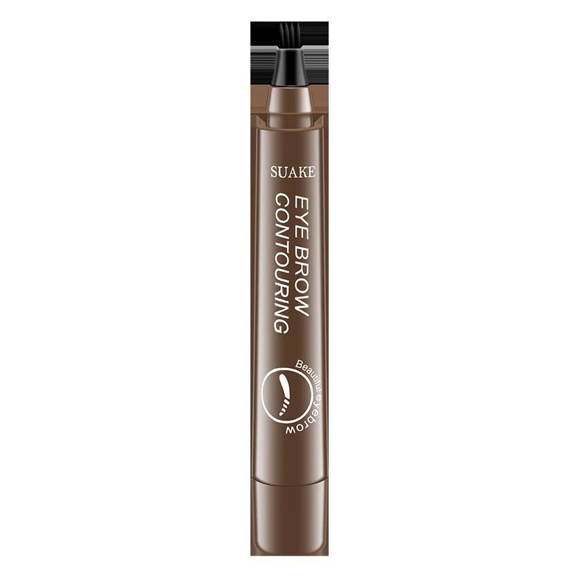 Су Анке Четыре вилки для бровей Pen Lasting No Sizziness Брови Pen Четыре Головы Бровей Pen Водонепроницаемый пот доказательство жидкие Брови Pen