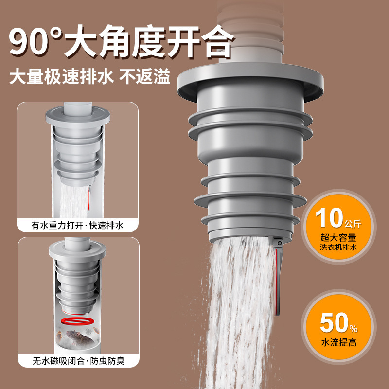 キッチン排水管シールプラグ洗濯機排水管5075シールカバーシリコンリング防臭プラグアーティファクト|undefined