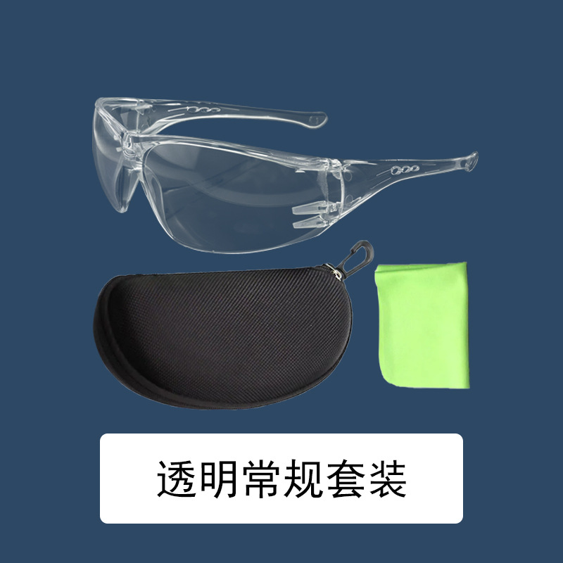 Regular transparent goggles + zipper box (glass cloth included)