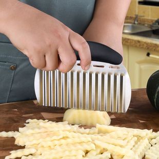 Wavy Potato Slicer for Home Kitchen, Multifunctional Stainless Steel French Fries and Fancy Potato Cutter