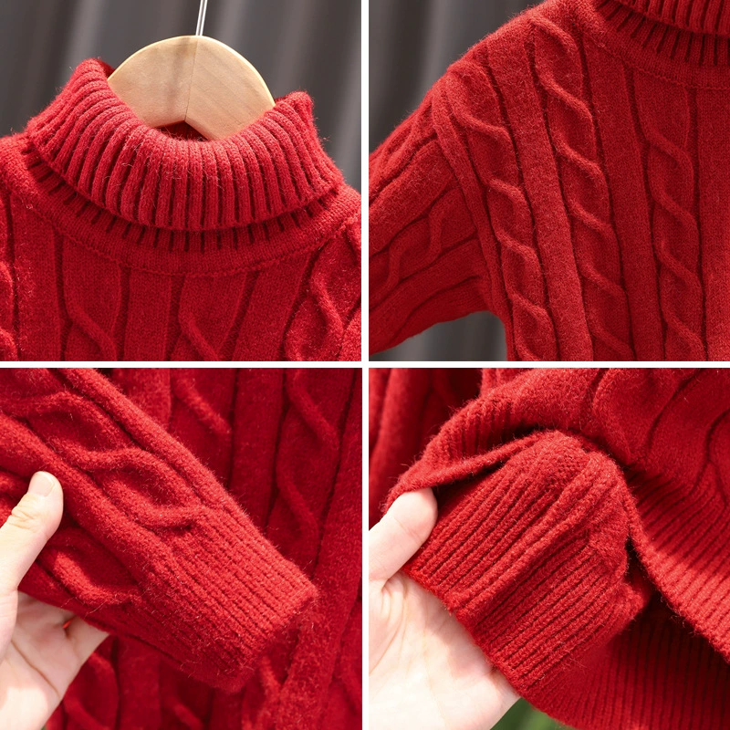 Keep warm sweater, demi-season knitted body-friendly set girl's