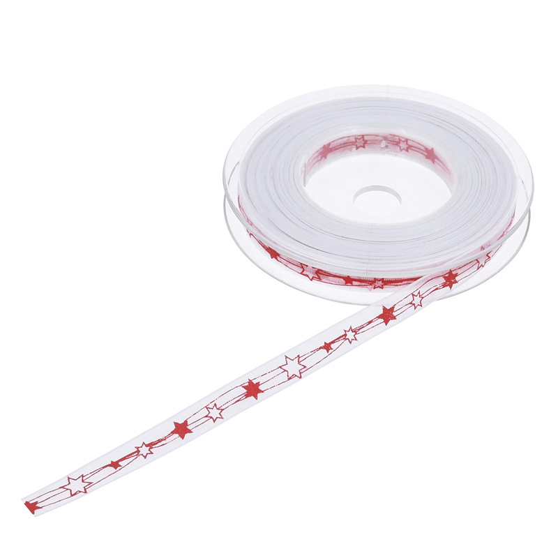 Navidad transfronteriza impresión pentagramas colorida cinta ramo de flores arco correa de árbol de Navidad DIY decoración cinta floral