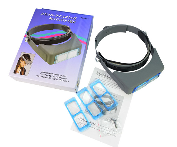 Head-mounted Repair Reading Optical with 4 Replaceable Multi-Magnification Lens Glasses - Manufacturer 81007B