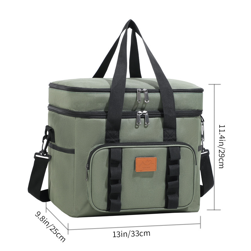 Amazon transfronterizo de gran capacidad al aire libre camping picnic bolsa de aluminio gruesa aislamiento frío paquete de frutas paquete de hielo