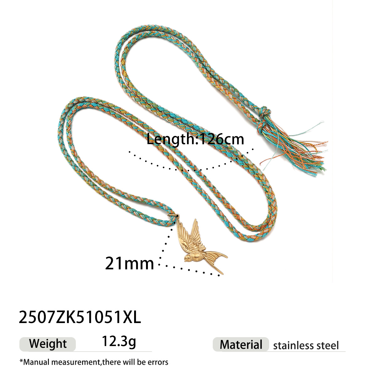 Collar de acero inoxidable de la UE y los Estados Unidos, lujo ligero para mujeres, nicho de moda universal, collar de cuerda gruesa trenzada de sol, venta caliente transfronteriza image 11