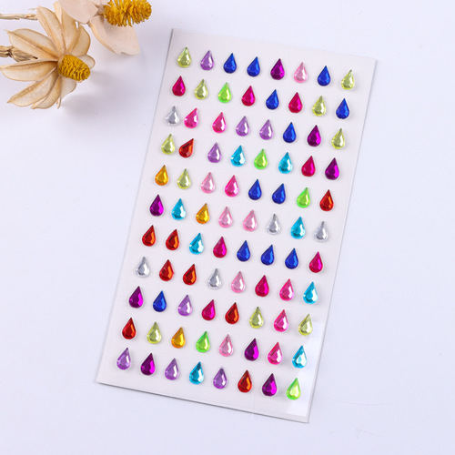 Multi-color optional new DIY water drop-shaped acrylic transparent eye tail teardrop personalized makeup decorative gem diamond stickers