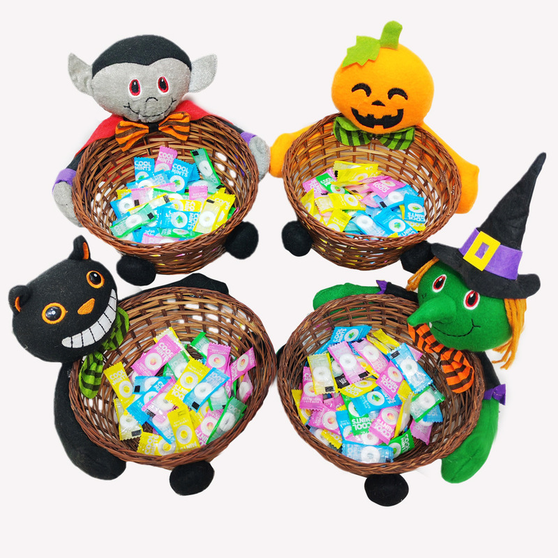 新しいハロウィーン装飾パーティー用品ホームオフィスデスクトップ収納バスケットハロウィーン竹バスケットキャンディーバスケット卸売り|undefined