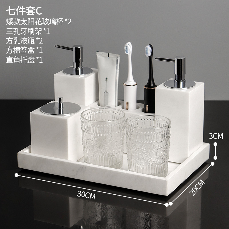 Juego de siete piezas de albaricoque jazz blanco C