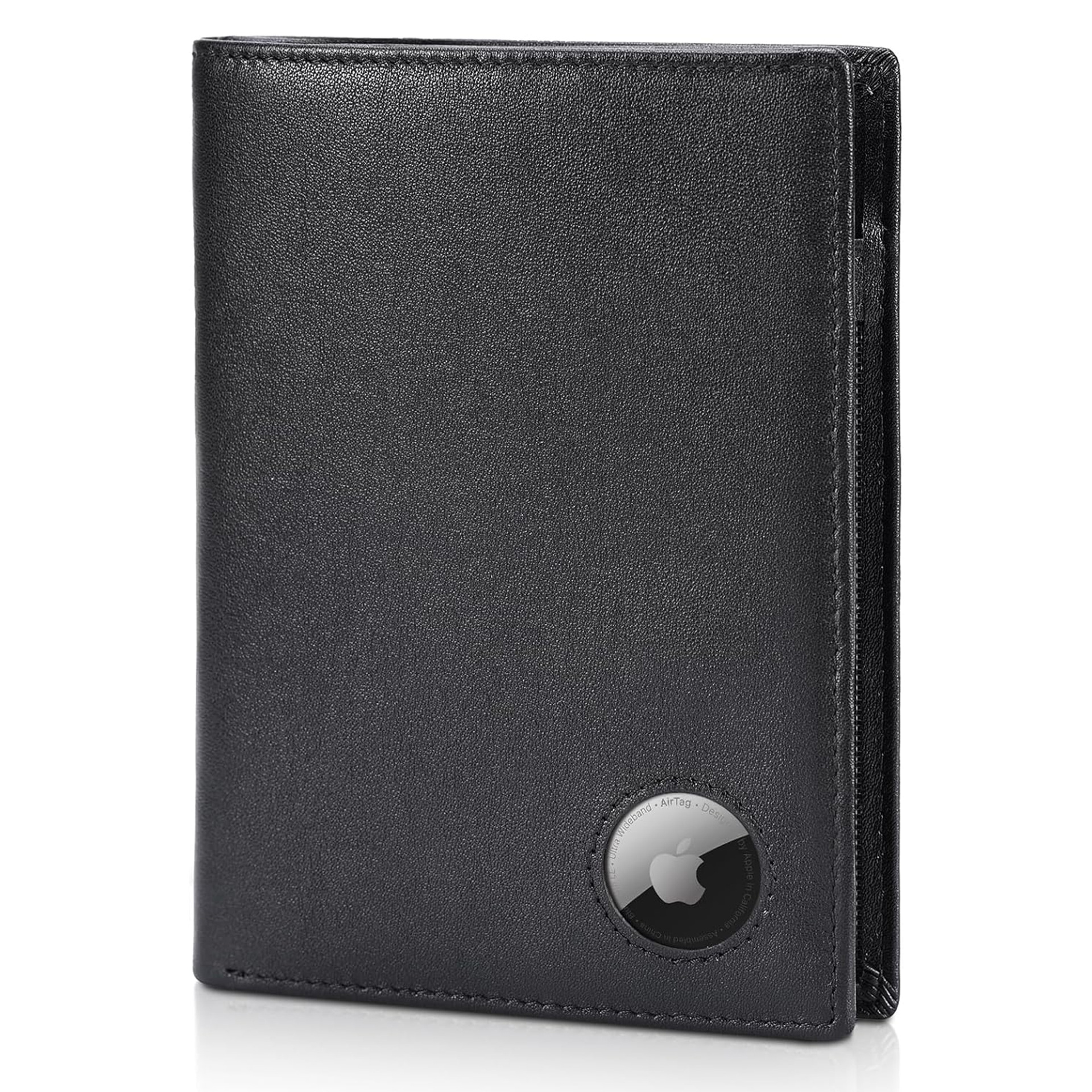Cartera de pasaporte airtag de posición de tarjeta múltiple de Amazon Carpeta de identificación de piel de vaca retro simple Paquete de identificación de cepillo antirrobo RFID