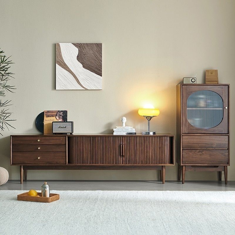 French Retro Solid Wood Tv Cabinet, Antique Style Living Room Storage Cabinet, Small Household Audio-Visual Cabinet, Audio-Visual Cabinet