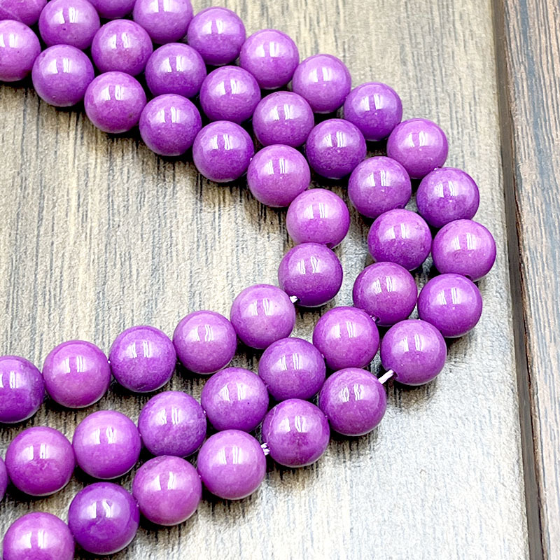 Natural Stone Optimized Purple Mica Loose Beads DIY Handmade Material Round Bead Bracelet Necklace Semi-Finished Jewelry Accessories