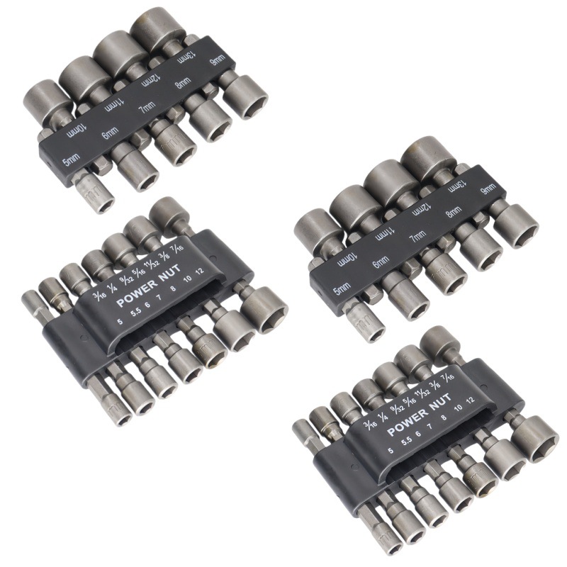 14 unids 9 unids combinación manga hogar herramienta lote cabeza conversión cabeza hex tornillo viento eléctrico lote