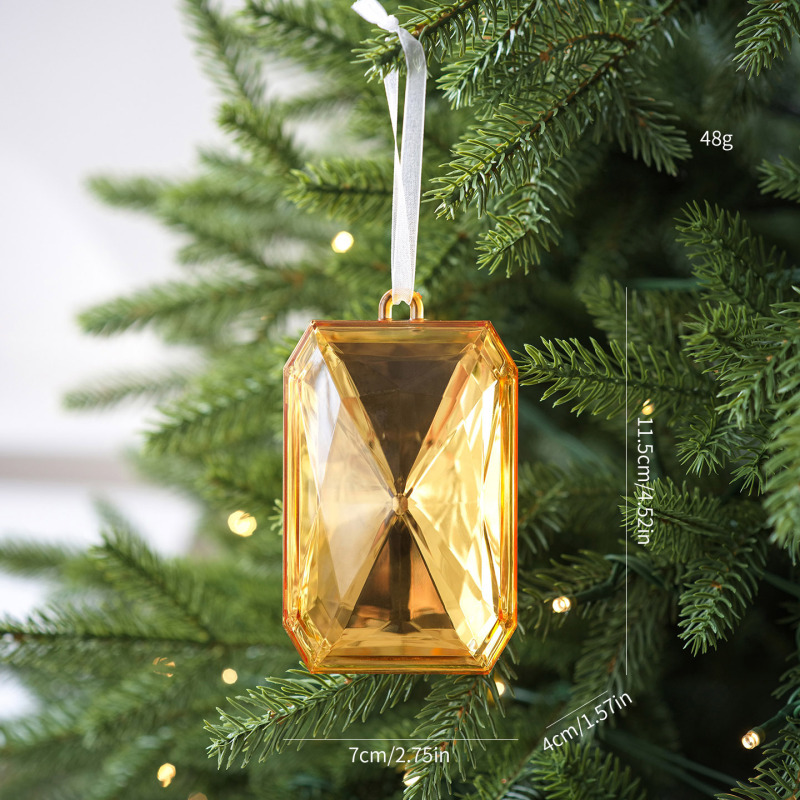 新しいクリスマスツリーペンダントカラフルな光沢のあるアクリルフェイクジェムストーンペンダントクリスマスとバレンタインデーの装飾クロスボーダー|undefined