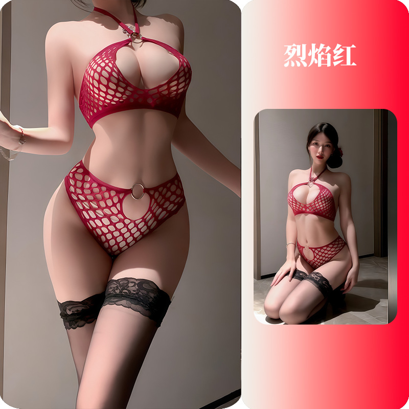 Conjunto de Lencería Erótica con Falda de Nailon, Elastano, para Ocio en Casa y Citas image 21