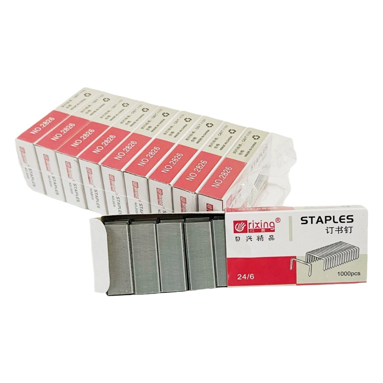10 #24/6 унифицированные скобы 26/6 скобы Офисные канцелярские товары цветная коробка 12 общих производителей оптом