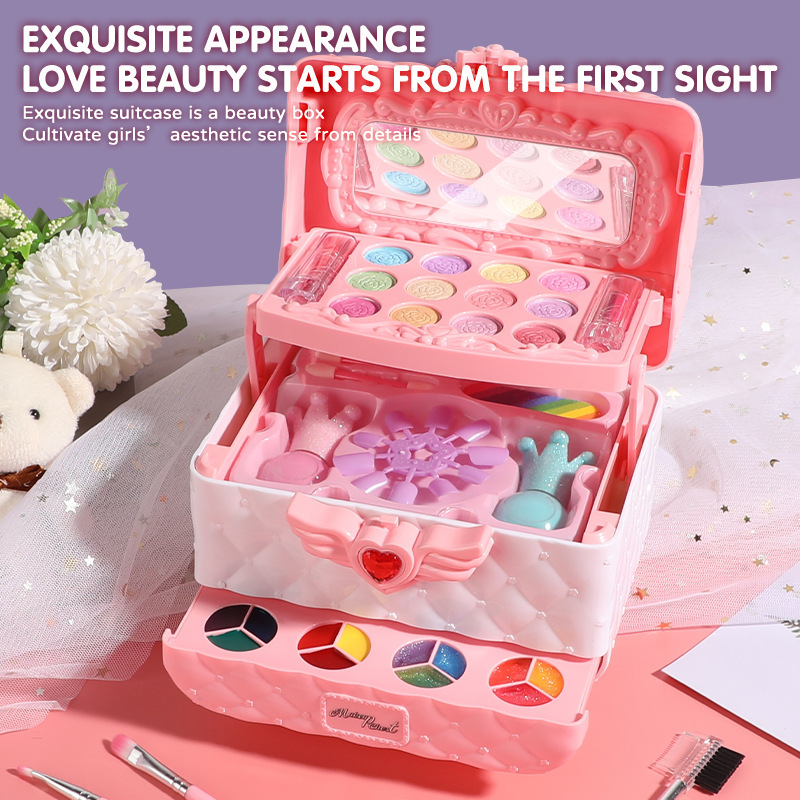 クロスボーダー子供化粧品スーツケースおもちゃセット小さな女の子诞生日プレゼント小さなプリンセス化粧箱マニキュア|undefined