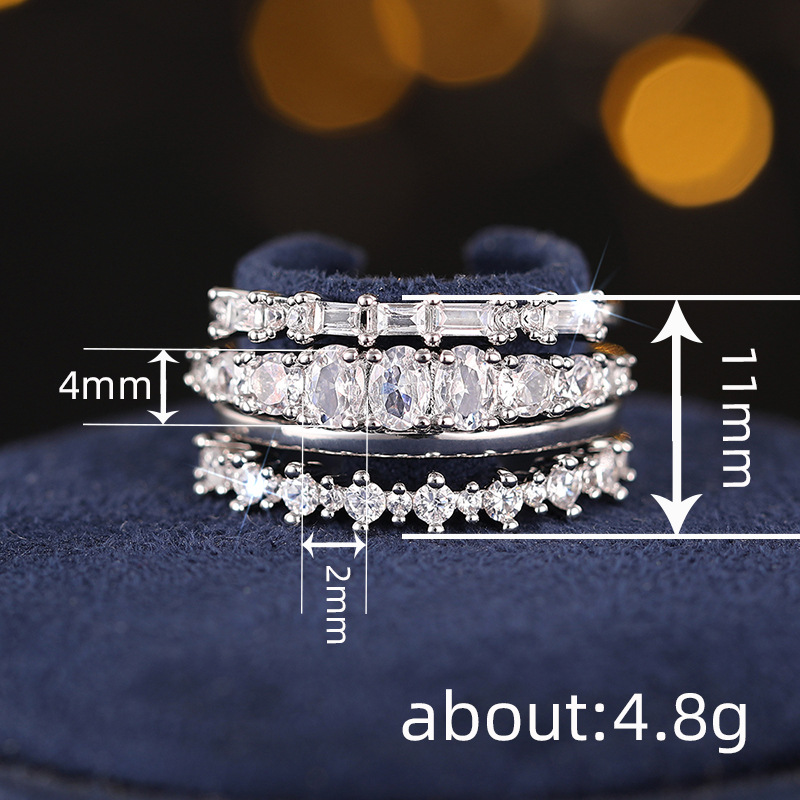 8g Weight 0.03µm Gold Plating Thickness Water Plating Gold Plating Process KC Golden Plated, White K Plated Plating Material Zircon Inlay Material Rings Classification 1 Piece Quantity Daily, Street, Shopping Occasion Copper Material Geometric Pattern All Seasons Season Women's Gender Elegant, Modern Style Style Claw Setting Craft Wholesale Jewelry Elegant Modern Style Geometric Copper Zircon Rings 无