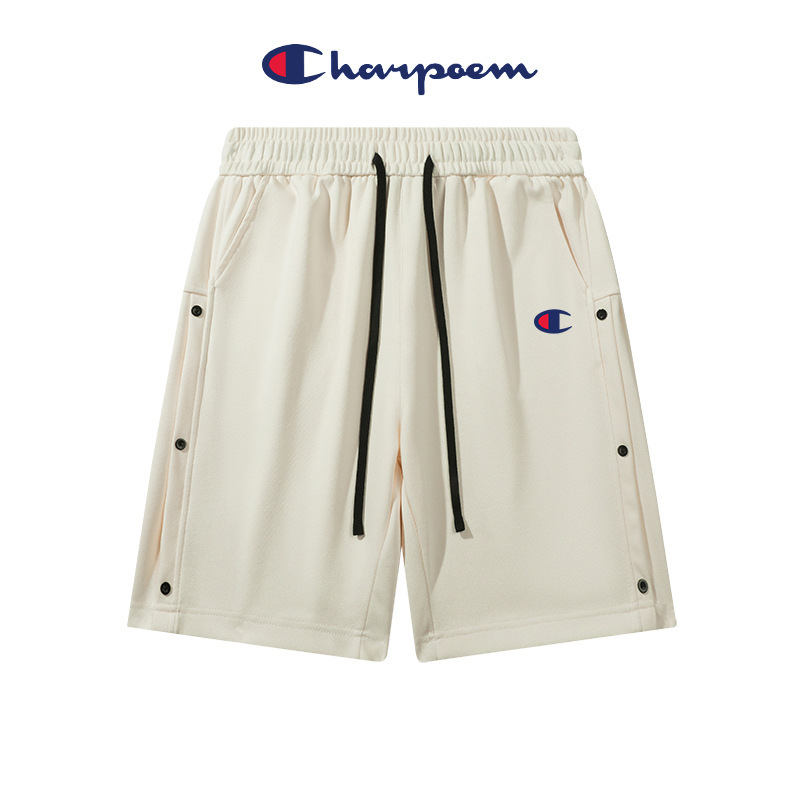 Champion Graffiti 2025 Summer Loose Five-Point Shorts for Women with C Logo Embroidery, Couple's Casual Shorts, Mid-Length Straight Shorts for Men