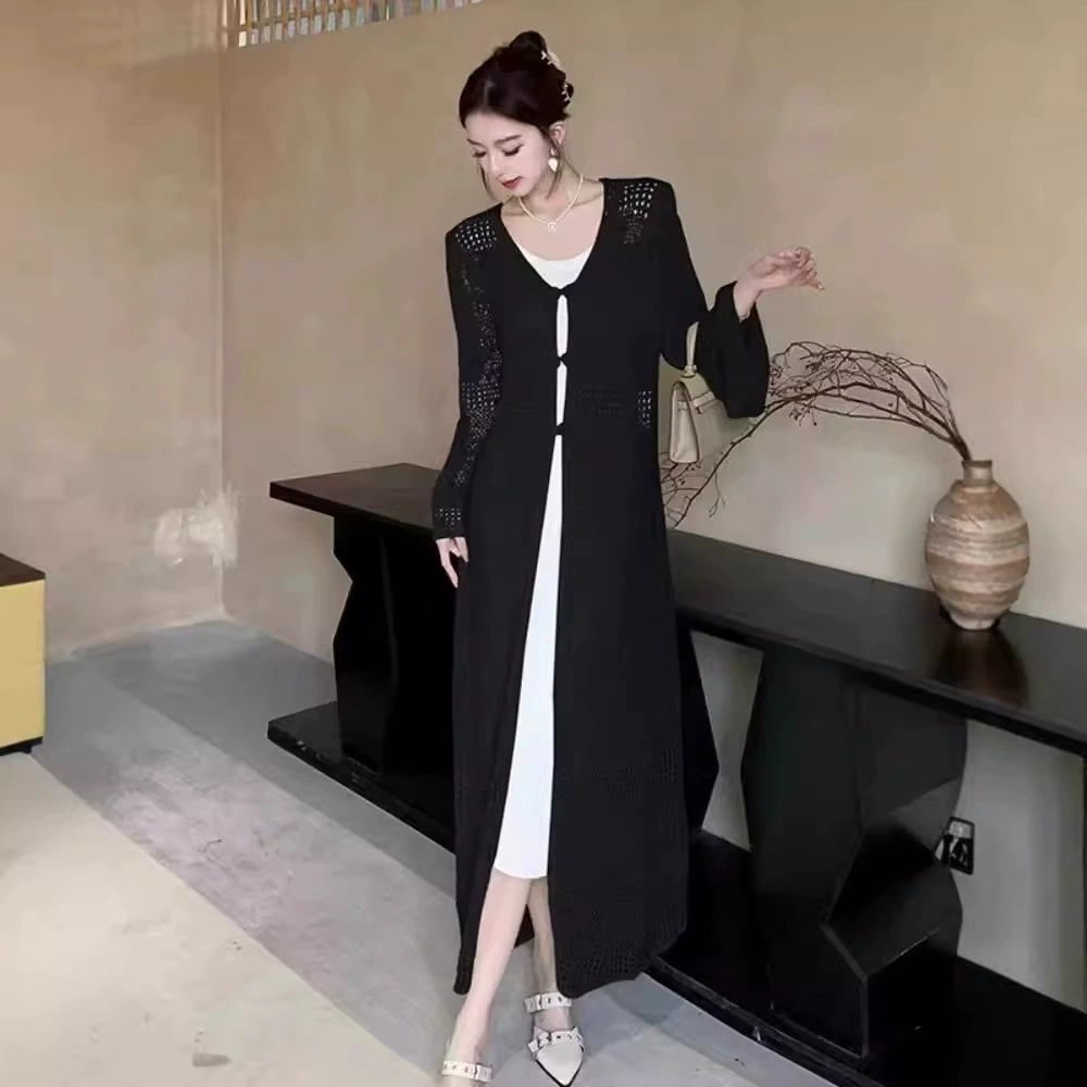 New Chinese style long blouse women's national style cool Buddhist Zen cardigan lazy relaxed dress summer