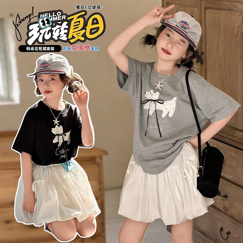 女童套装新款中大童运动短袖两件套网红儿童洋气时髦巨好看夏装