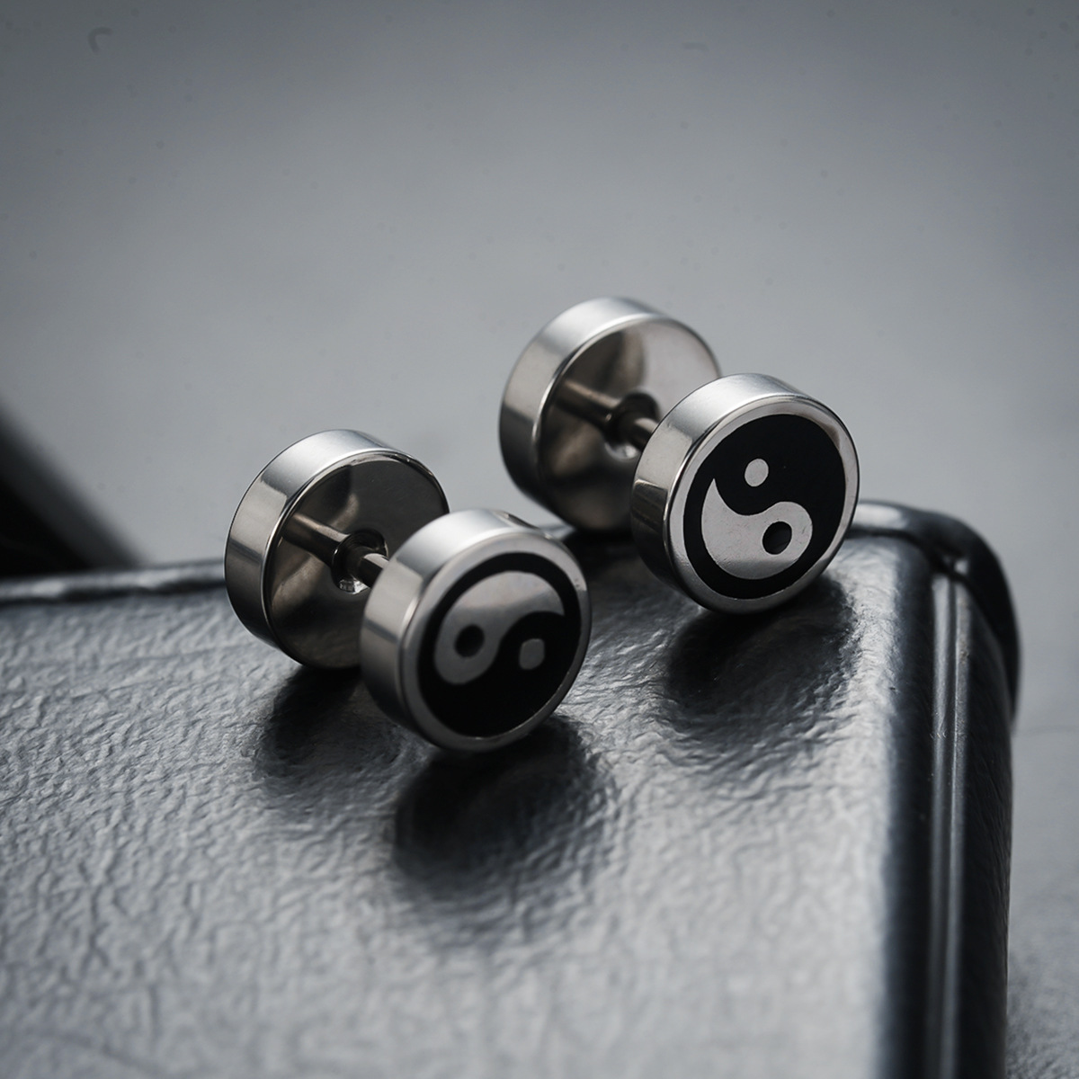 Minimalist Stainless Steel Stud Earrings For Men Punk Style_voghion.com