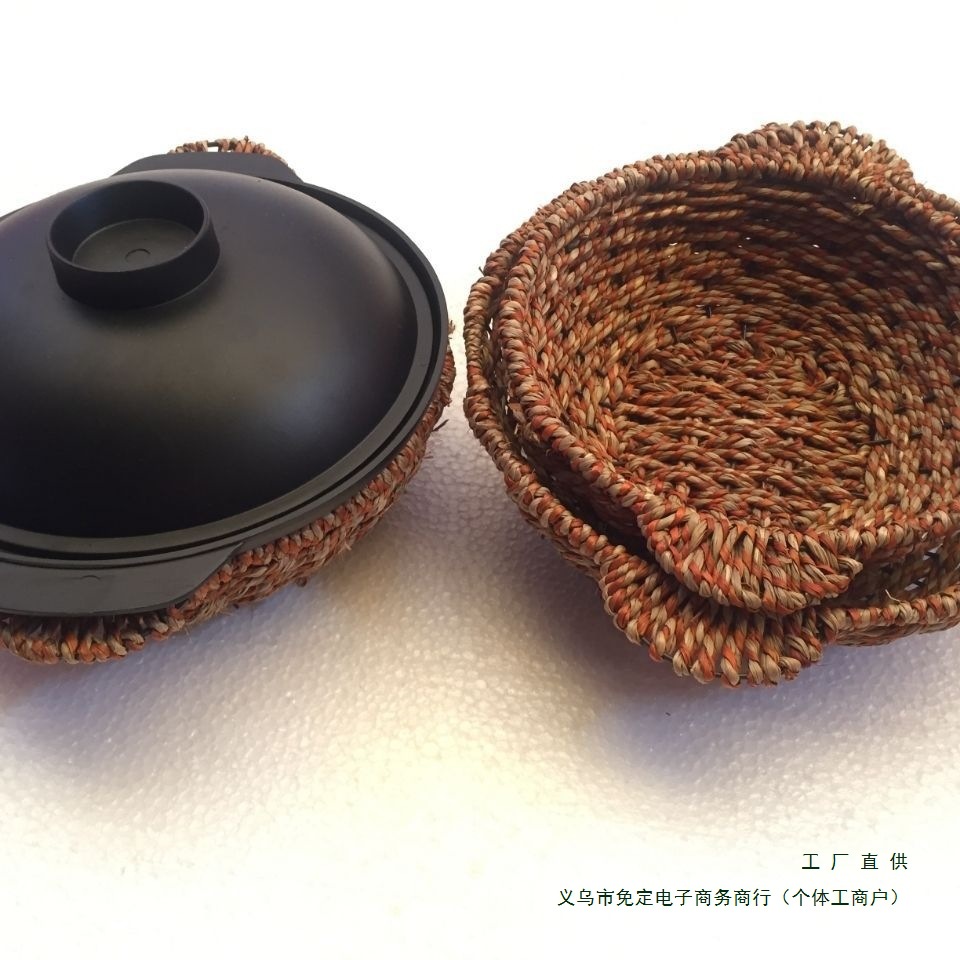 仔托铁煲草编垫煲托手工加大隔安零容餐具防烫篮子砂锅商用煲仔饭