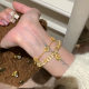 Hollow Pure Copper Lucky Four-leaf Clover Bracelet Heavy Industry Light Luxury High-end Sense Cruciferous Elegant Bracelet New Chinese Style Accessories