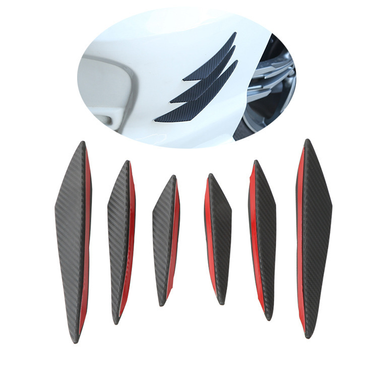 Automobile General Modification General Small Encircled 6 Pieces Air Knife Carbon Fiber Pattern Small Air Knife Modification Disturbing Front Bar