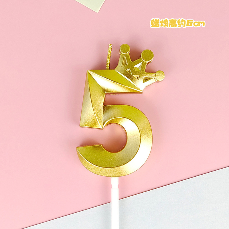 Creative Cartoon Gold Number Candle - Baby First Cake Decoration Birthday Party Supplies_voghion.com
