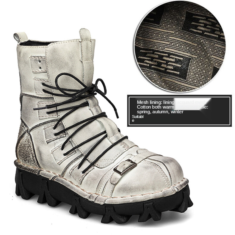 Cráneo botas de trabajo botas de cuero 4748 botas militares marea Martin botas de los hombres más tamaño de cuero botas de vapor punk botas de combate 1809