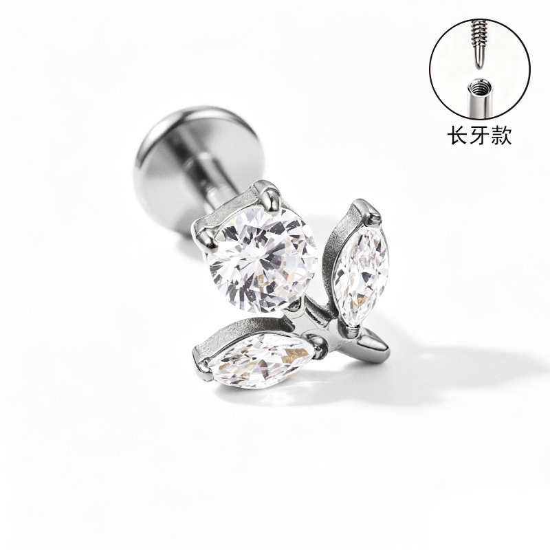 Pointed titanium steel lip stud product view