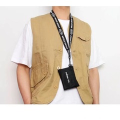 Trendy brand halter neck campus card bag coin purse integrated ID bag key bag men's mini ultra-thin compact coin card holder