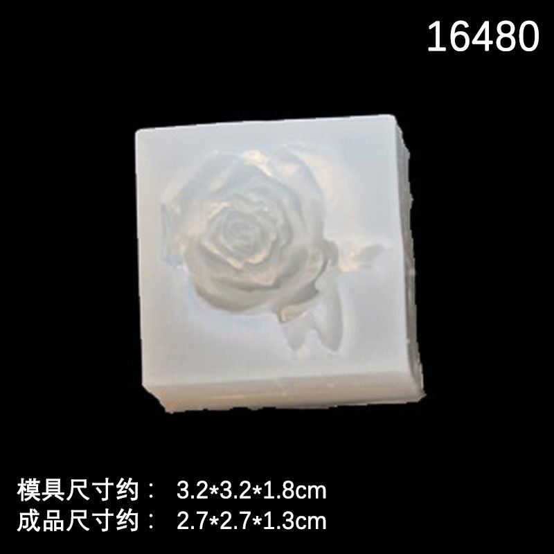 Espejo epoxi molde pequeña flor DIY vintage tocado molde antiguo estilo horquilla flor Rosa accesorios molde decorativo