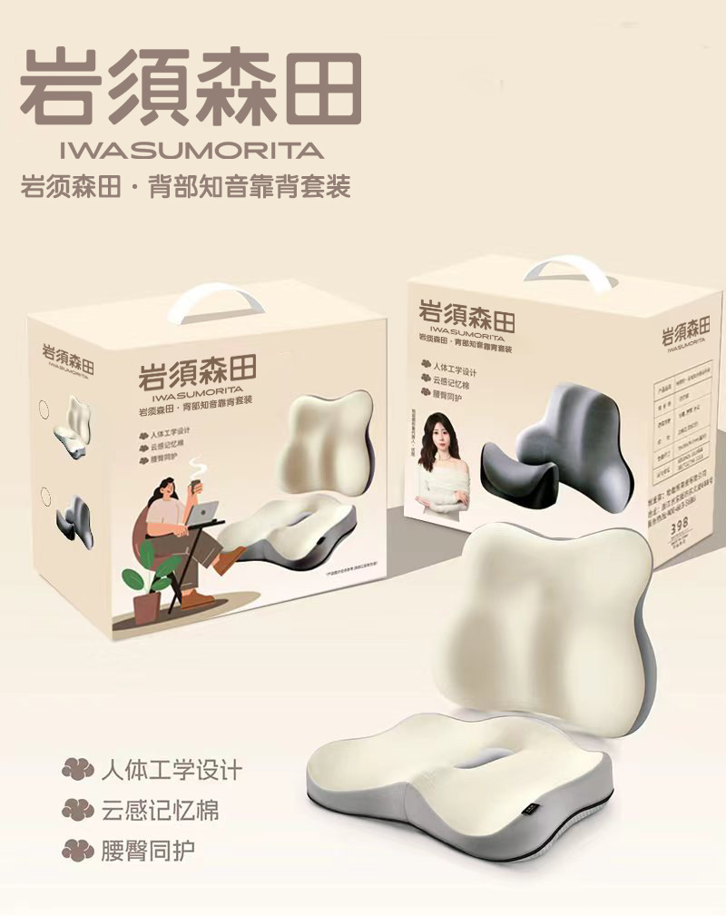 Yanxusen Tian Memory Foam Lumbar Support Cushion for Office and Car Use, Dual-Purpose Waist Support Pillow for Seat Backrest