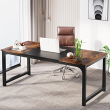 书桌1米8卧室家用台式加厚开会议职员办公2人位长方形简易一体桌